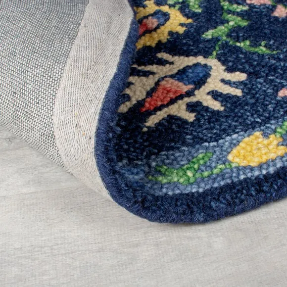 Hani Floral Wool Round Rug 3
