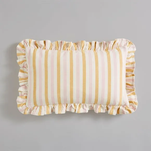 Frilled Stripe Rectangle Cushion Cover 3