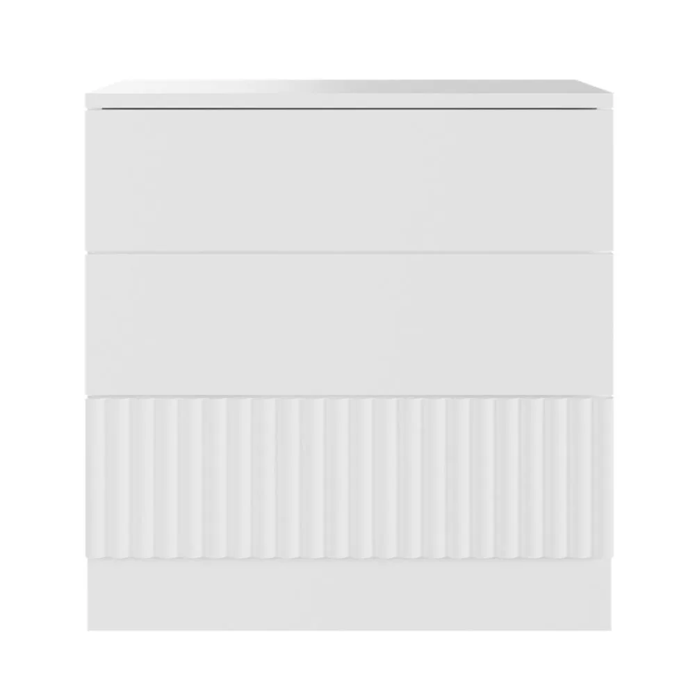 Flair Luca Ribbed 3 Drawer Chest in White 5