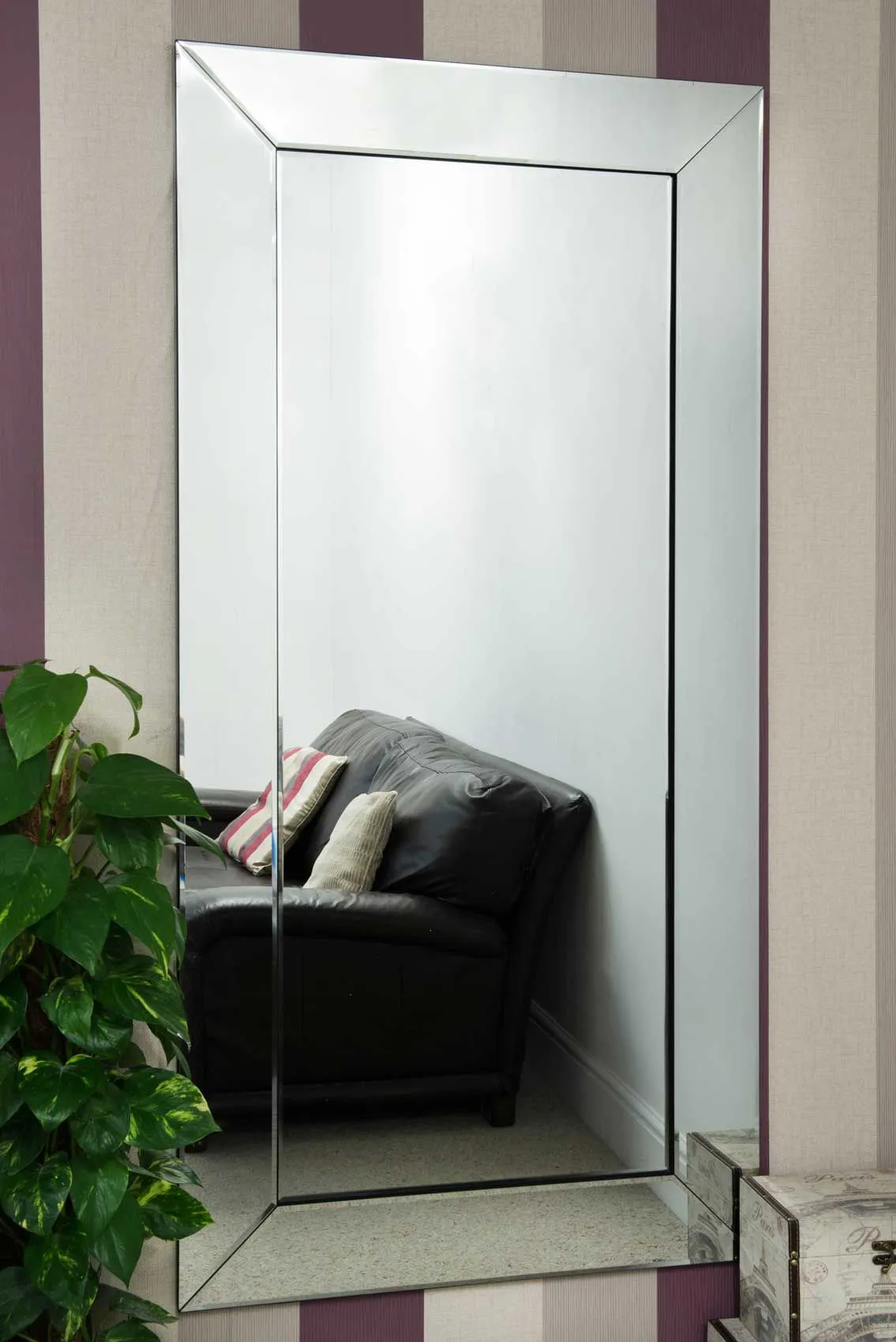 MirrorOutlet Horsley All Glass Modern Full Length Mirror 174 x 84 CM in Silver
