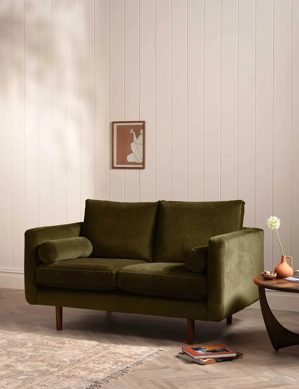BARKER AND STONEHOUSE Moore Chenille Medium 2 Seater Sofa Dark Green