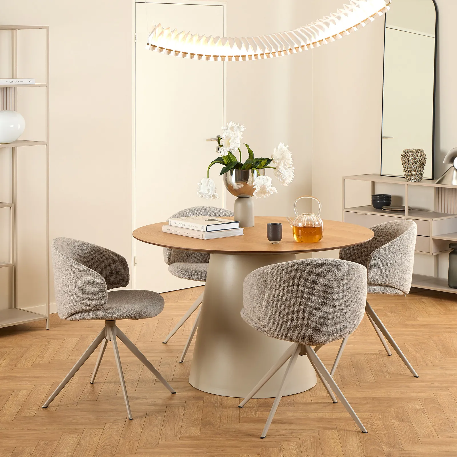 Furniture To Go Ella Swivel Beige Dining Chair 4