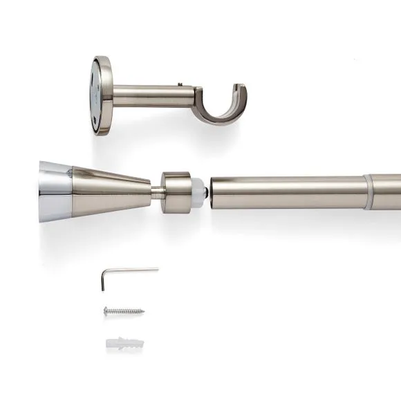 Flute Extendable Metal Eyelet Curtain Pole 2