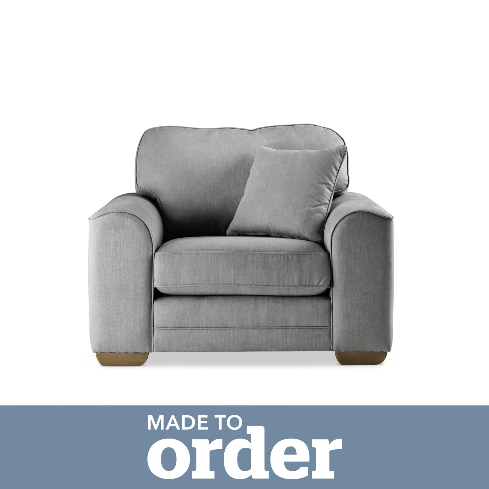 Morello Armchair Brushed Plain Fabric Grey
