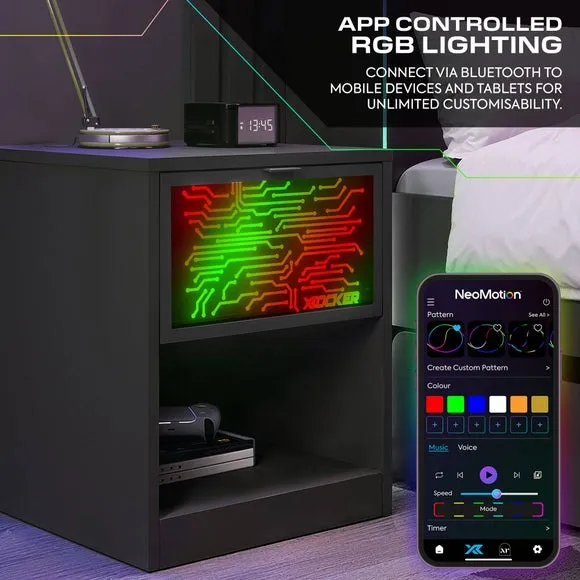 X Rocker NeoNite Circuit Edition LED Bedside Table 4