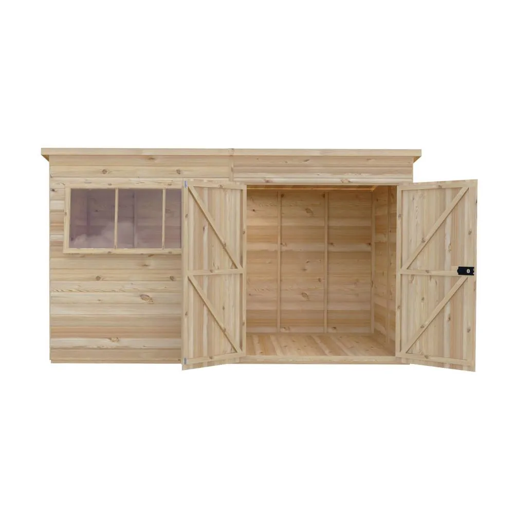 Shires Ranger 12 x 6 Feet Double Door Shed - L179 x W359 x H213.9 cm in Light Brown 4