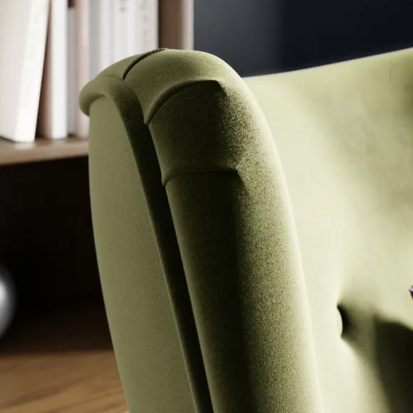 Sven Modern Velvet Wing Chair 4