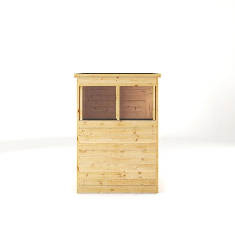 Mercia 4 x 4 Feet Modular Shiplap Pent - Wood - L134 x W127.9 x H203.3 cm in Light Brown 5