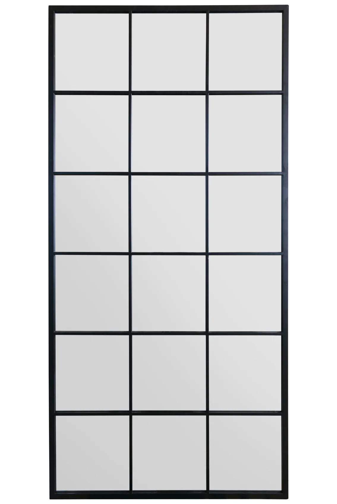MirrorOutlet The Fenestra Black Modern Window Mirror 174CM X 85CM 2
