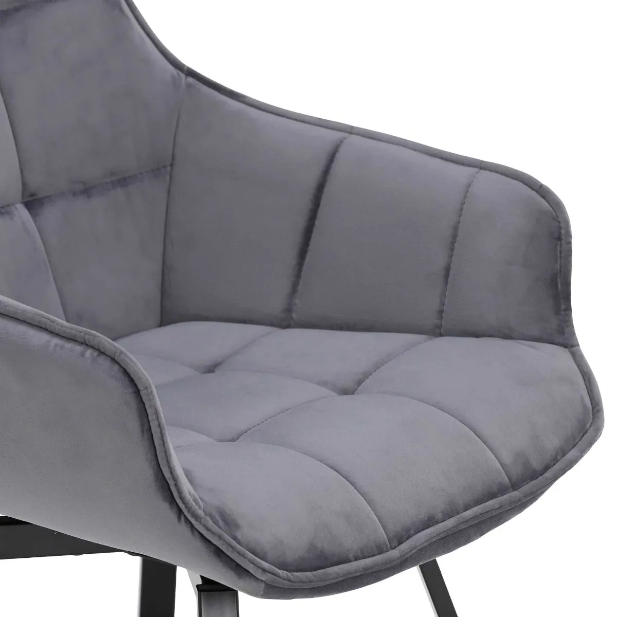 Jasper Leisure Swivel Dining Chair, Grey Velvet | Barker & Stonehouse 6