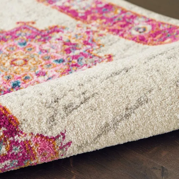 Ivory and Fuchsia Passion Rug 4