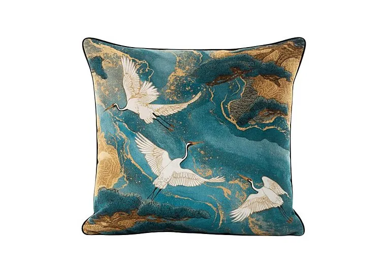 Teal River Crane Large Feather Cushion - Home Accessories - In Time for Christmas