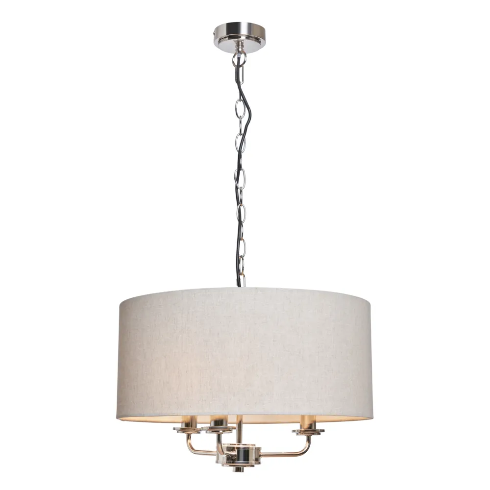 Henry 3 Light Ceiling Pendant, Nickel