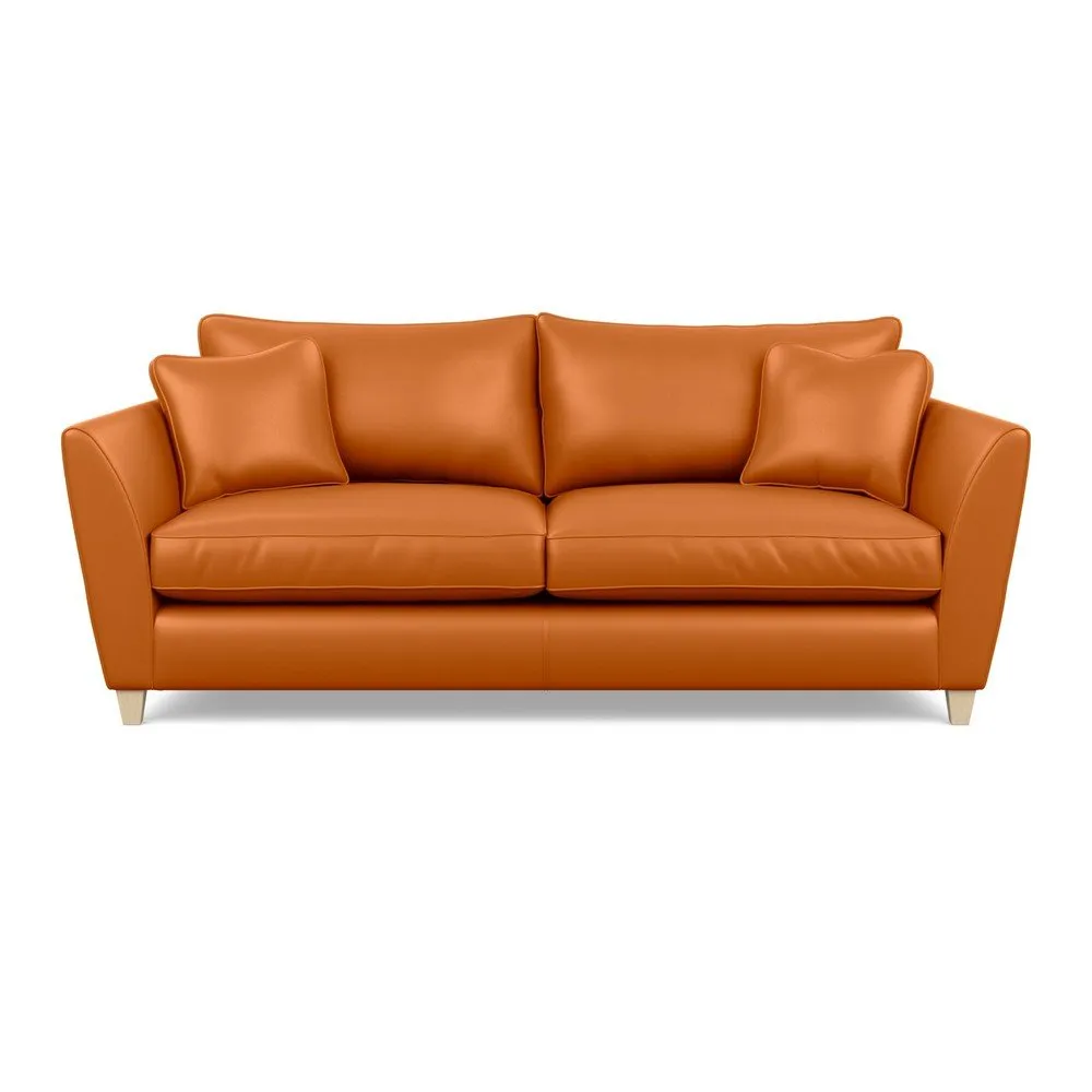 Heal's Torino 4 Seater Leather Sofa Leather Cognac Natural Ash Feet