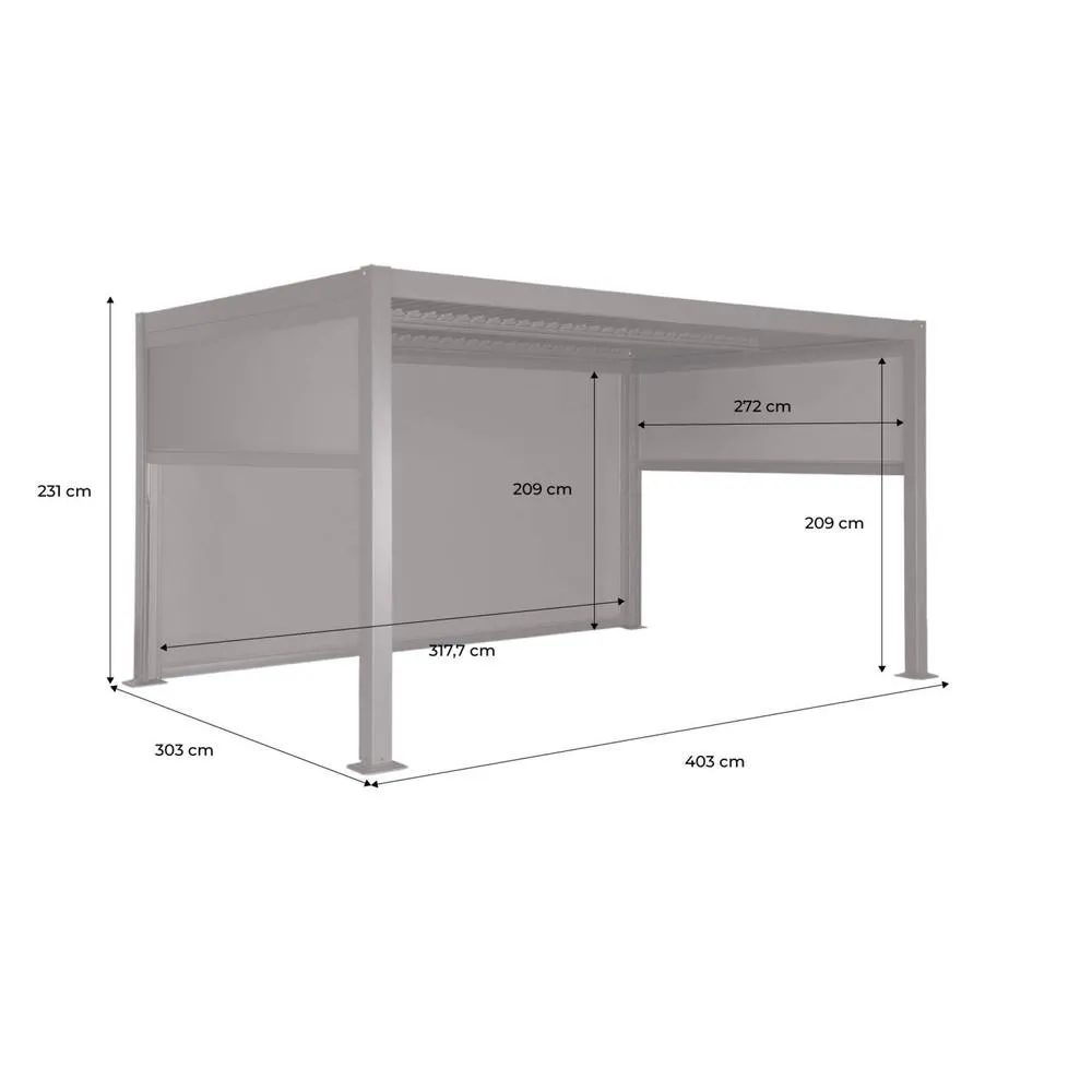 sweeek Louvered pergola 4 x 3m with 2 3m blinds & a 4m blind in Dark Grey 5