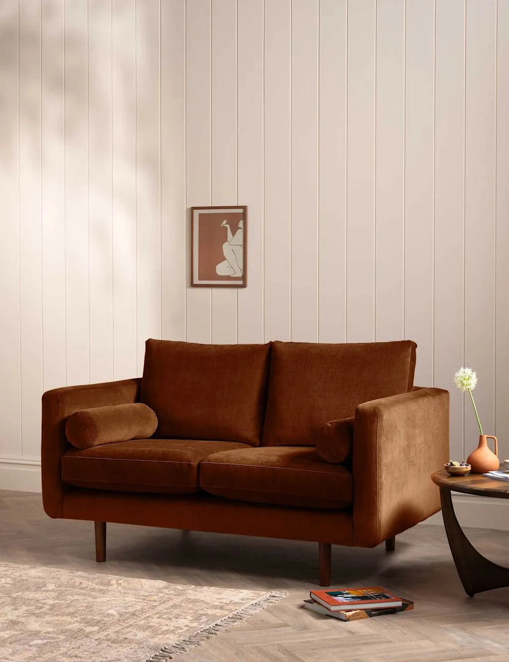 BARKER AND STONEHOUSE Moore Chenille Medium 2 Seater Sofa Brown