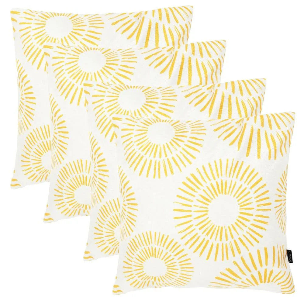 icon 4 Pack Cushion 43x43 Kyoto Fabric - Golden Sun in Soft White
