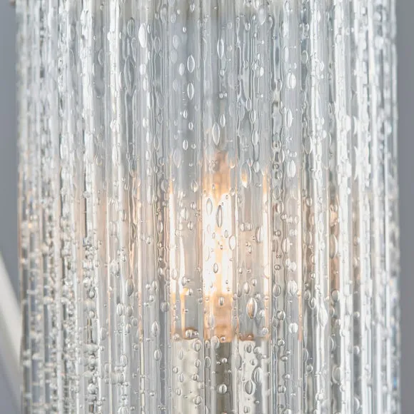 Vogue Easton Ribbed Glass Semi Flush Ceiling Light 4