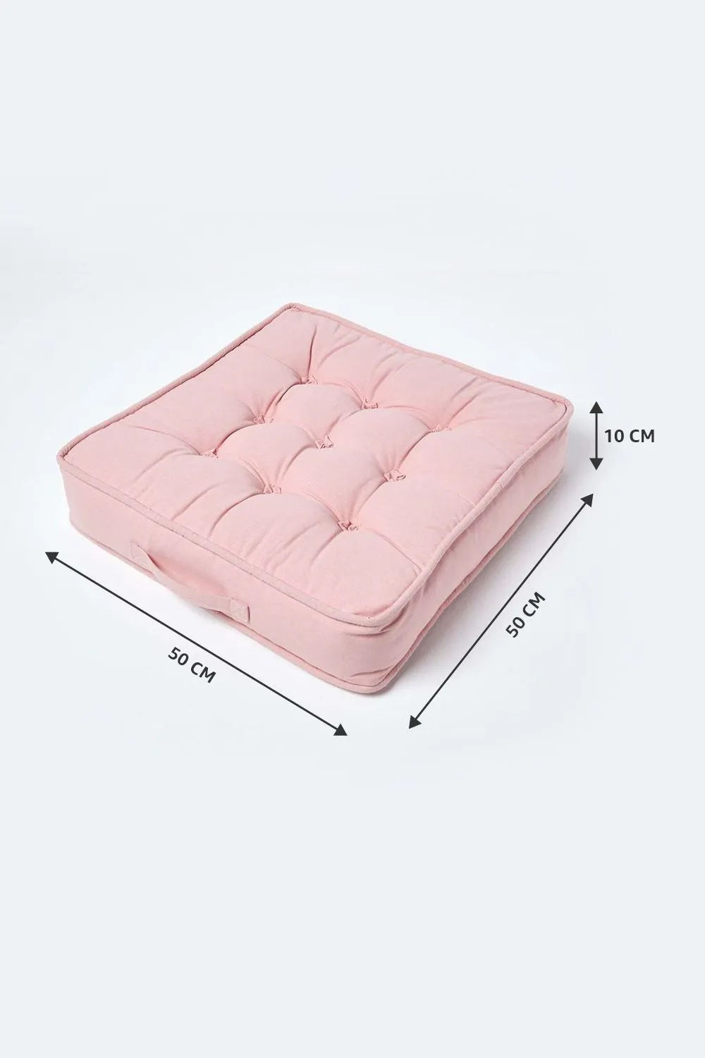 Homescapes Cotton Armchair Booster Cushion in Pink 5