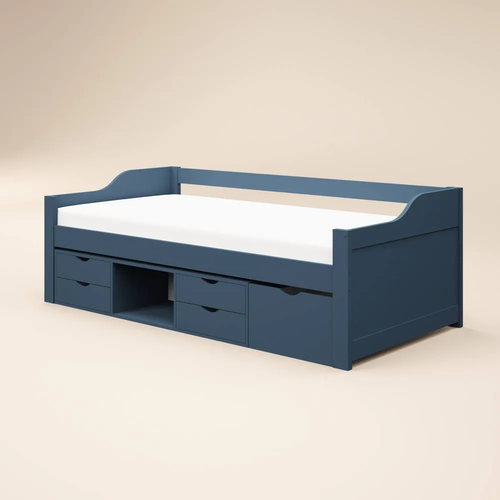 Flair Blair Low Sleeper Bed with Storage in Blue 4