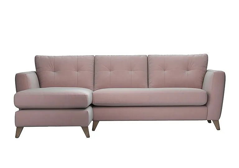 Hermione Fabric Left Hand Facing Corner Sofa with Chaise End - Cotton Candy