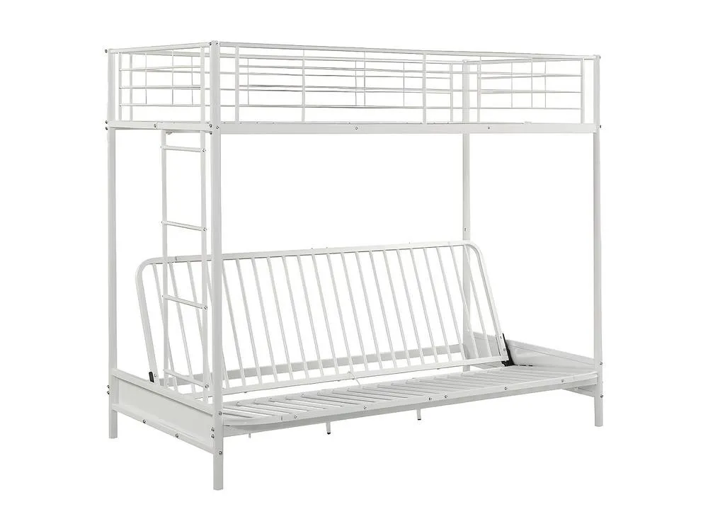 Vente-unique High Sleeper Bed 90 X 190 Cm - With Sofa Bed - Metal - White - MODULO 4