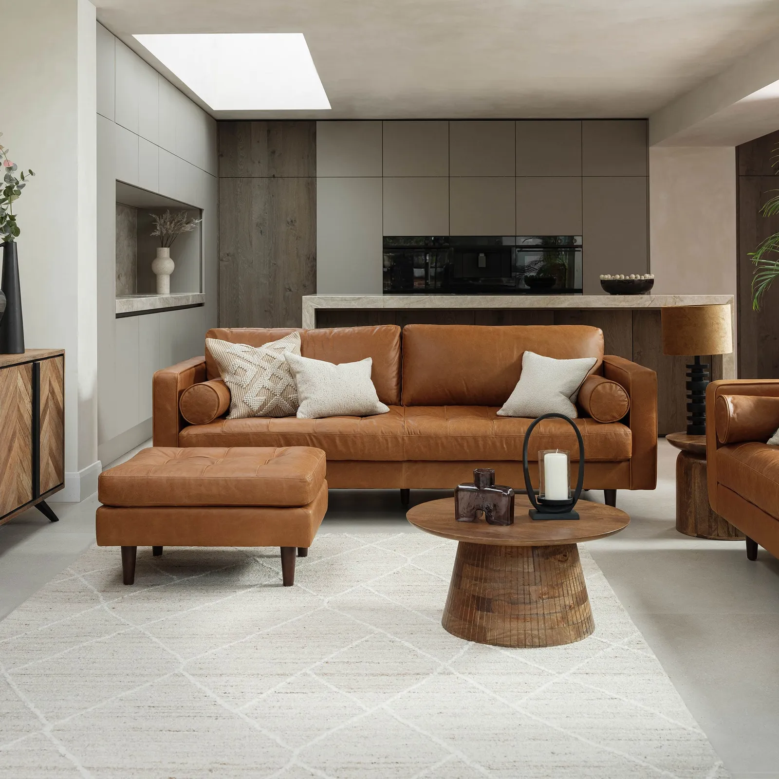 Hemingway Ottoman, Brown Leather | Barker & Stonehouse 3
