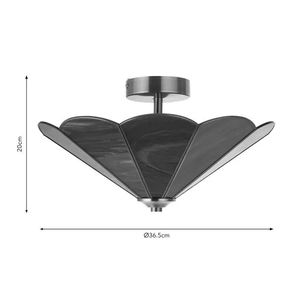 Colette Mid Century 2 Light Flush Ceiling Light 6