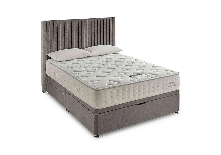 Revitalise Restore 1600 Half Ottoman Divan Set - Double - Tweed Woven Pebble - Bedroom Furniture - In Time for Christmas