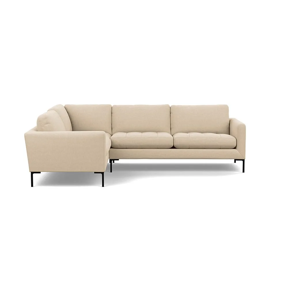 Heal's Eton Left Hand Facing Corner Sofa Brushed Cotton Oat Black Feet 1