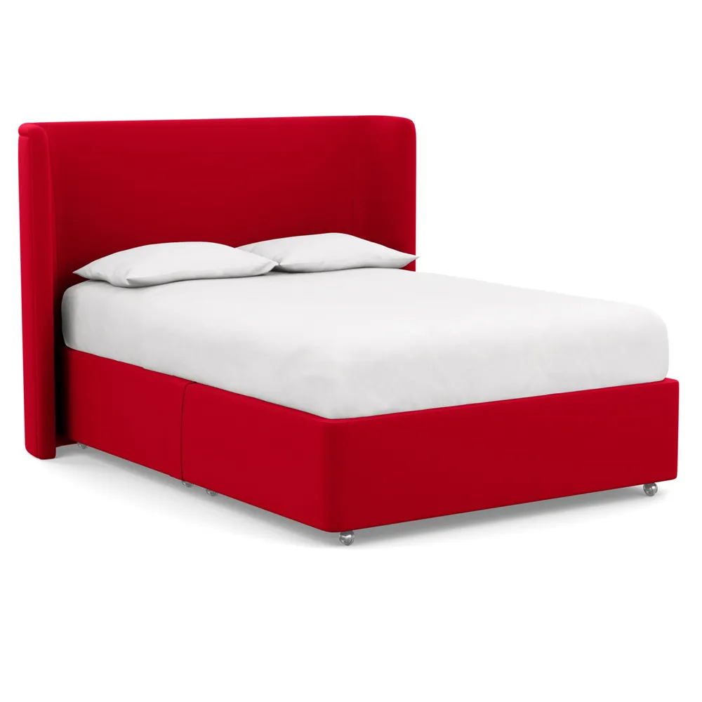 Heal's Deep Divan King No Drawers Melton Wool Red Oxide 1