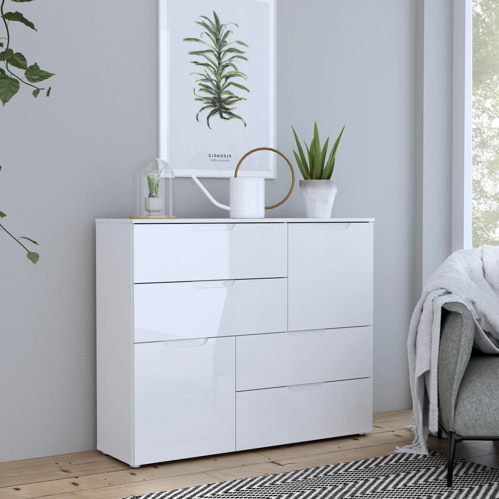 Furniture To Go Sienna Abstract Chest of Drawers in White 5