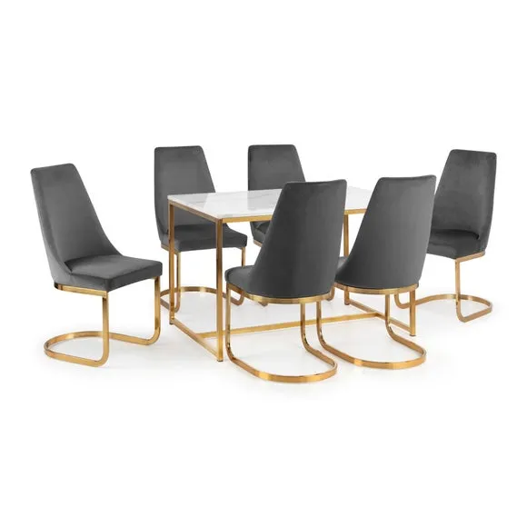 Vittoria Set of 2 Cantilever Dining Chairs, Velvet 6