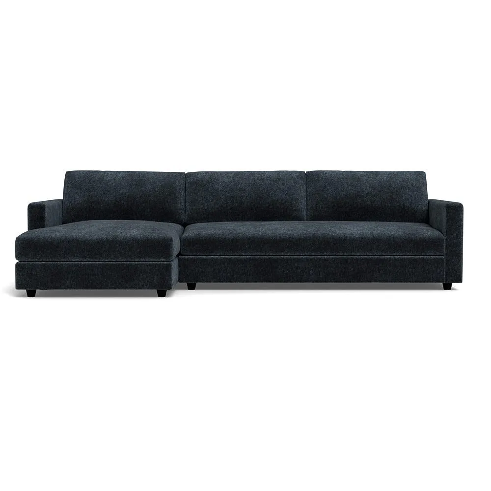 Heal's Nimbus II 4 Str Corner Chaise LHF Boucle Velvet Space Black Feet 1