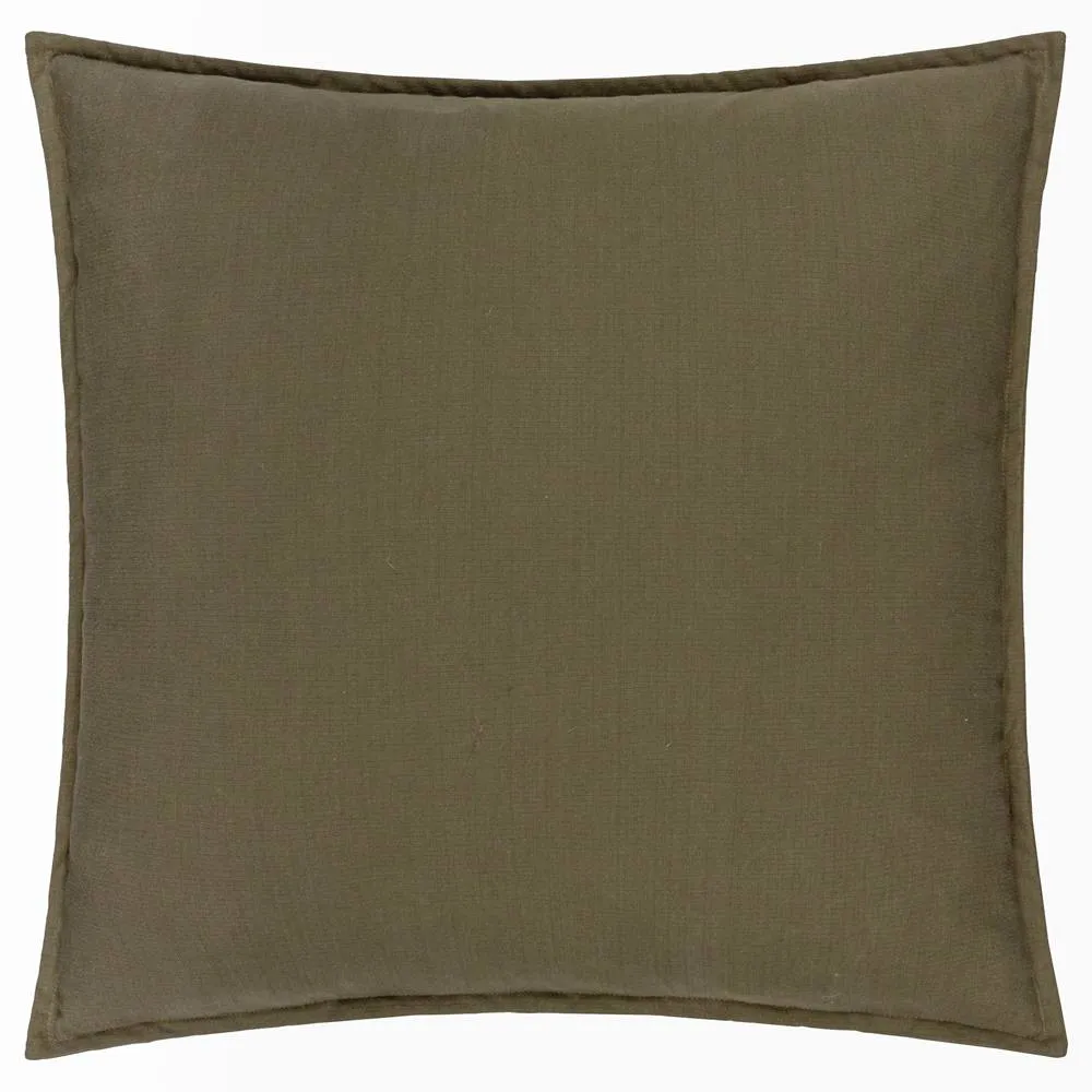 Yard Slub Cotton Cushion in Dark Green 2