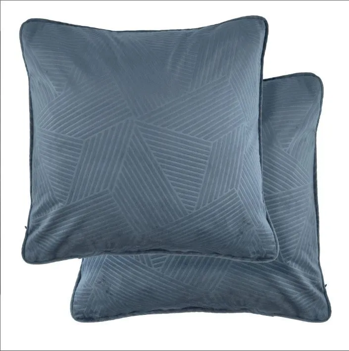 New Edge Blinds Deco Collection Soft Velvet Geometric Cushion Cover in Grey