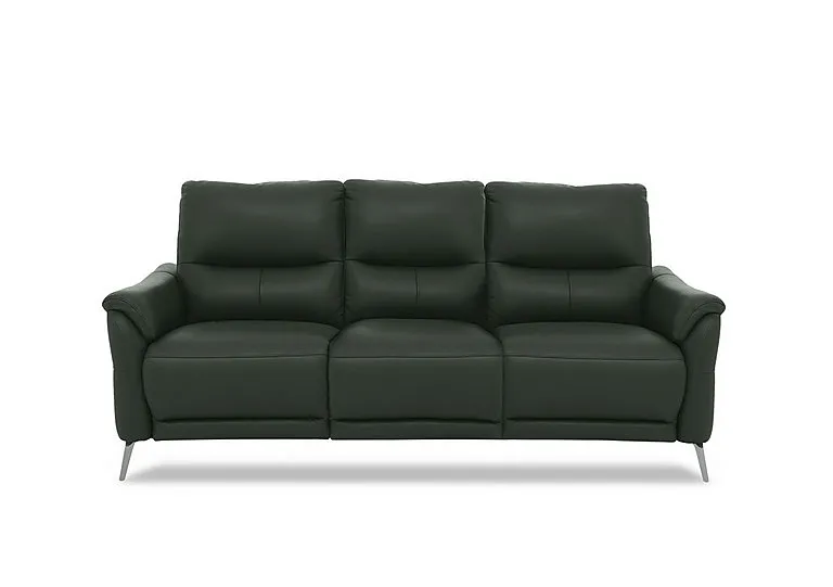 Daytona 3 Seater Leather Power Recliner Sofa with Drop Down - Oslo Pine