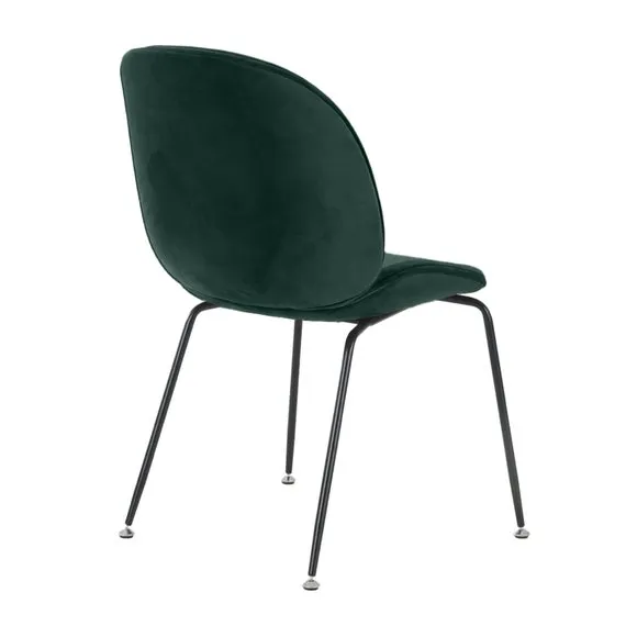 Fusion Living Luxurious Velvet Dining Chair with Black Metal Legs 5