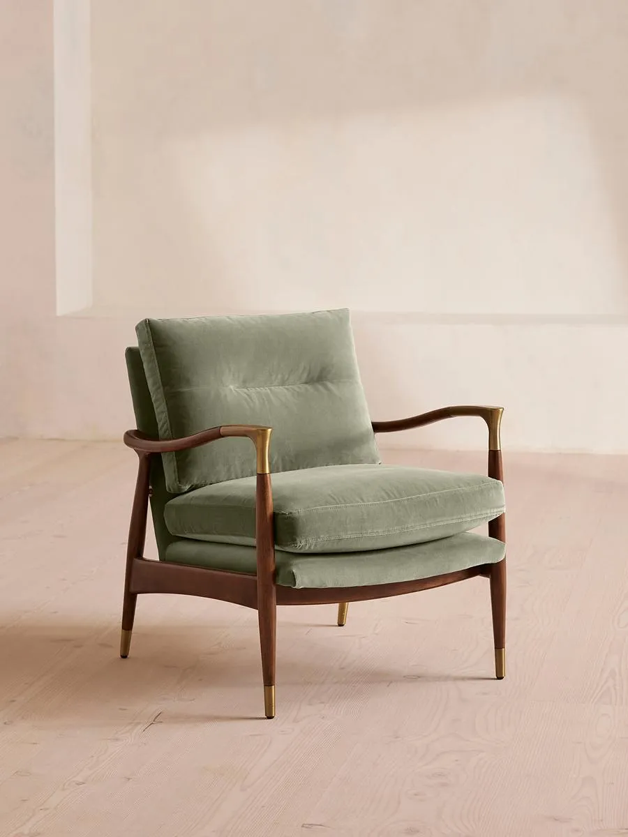 Theodore Armchair, Velvet, Seafoam