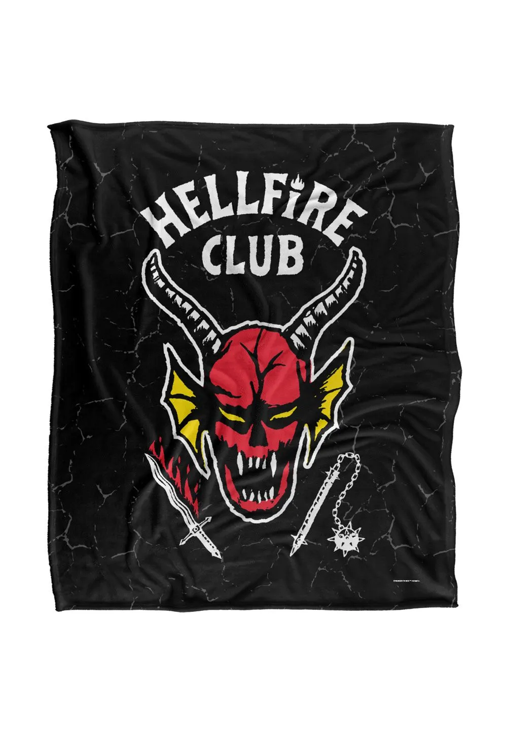 Stranger Things Hellfire Club Logo Officially Licensed Silky Touch Super Soft Throw Blanket 152 x 127 cm in White