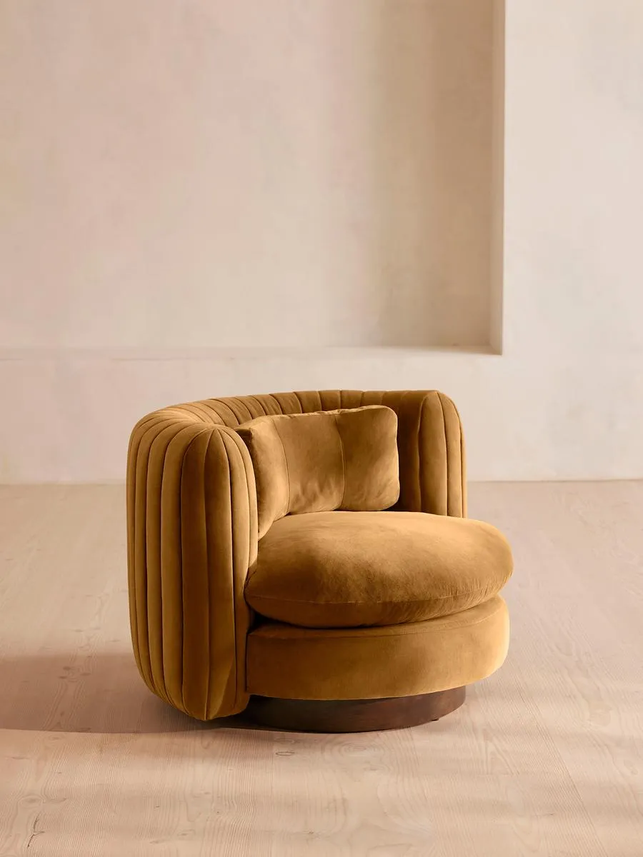 Vivienne Armchair, Velvet, Mustard