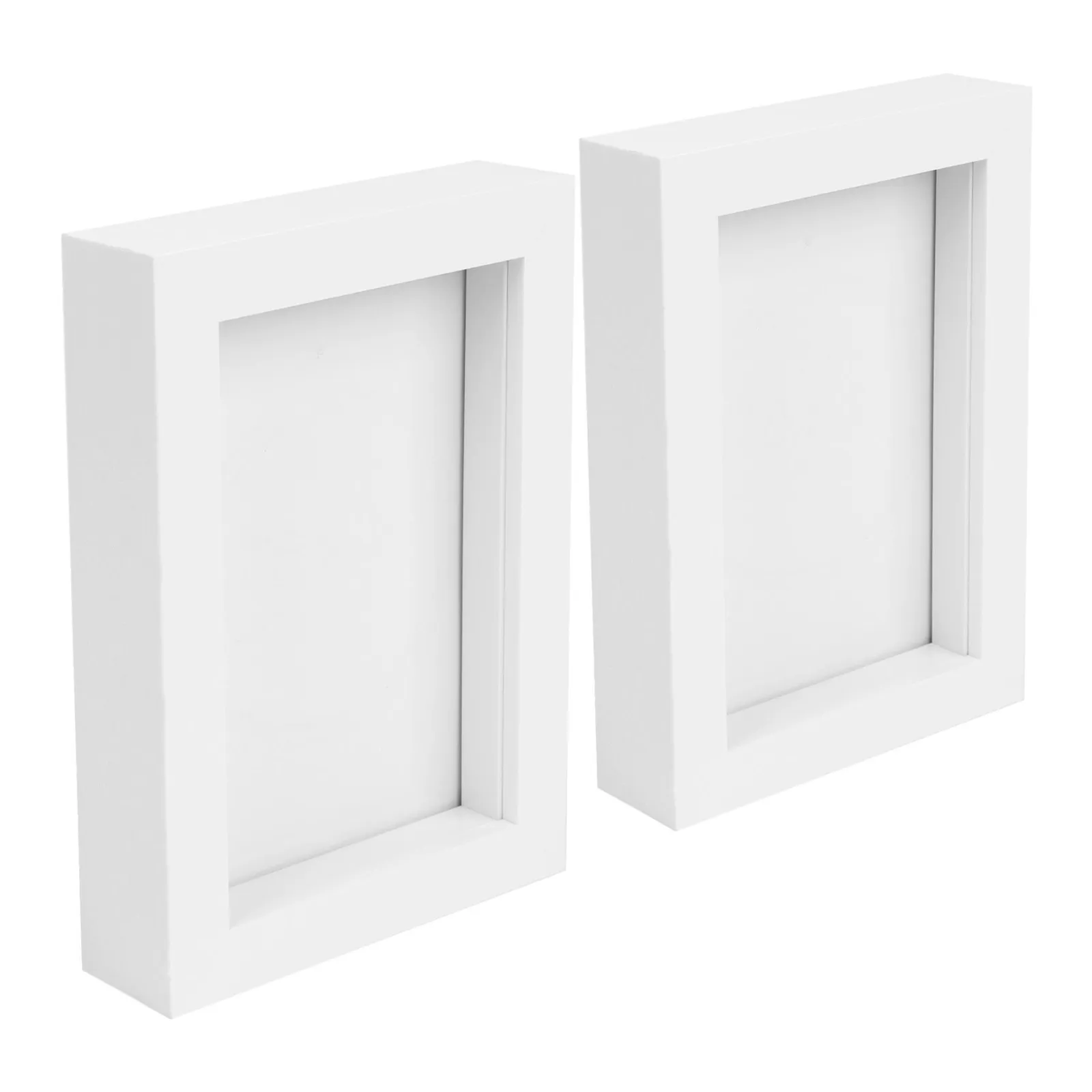 Nicola Spring 3D Box Photo Frames - 4" x 6" - White - Pack of 2