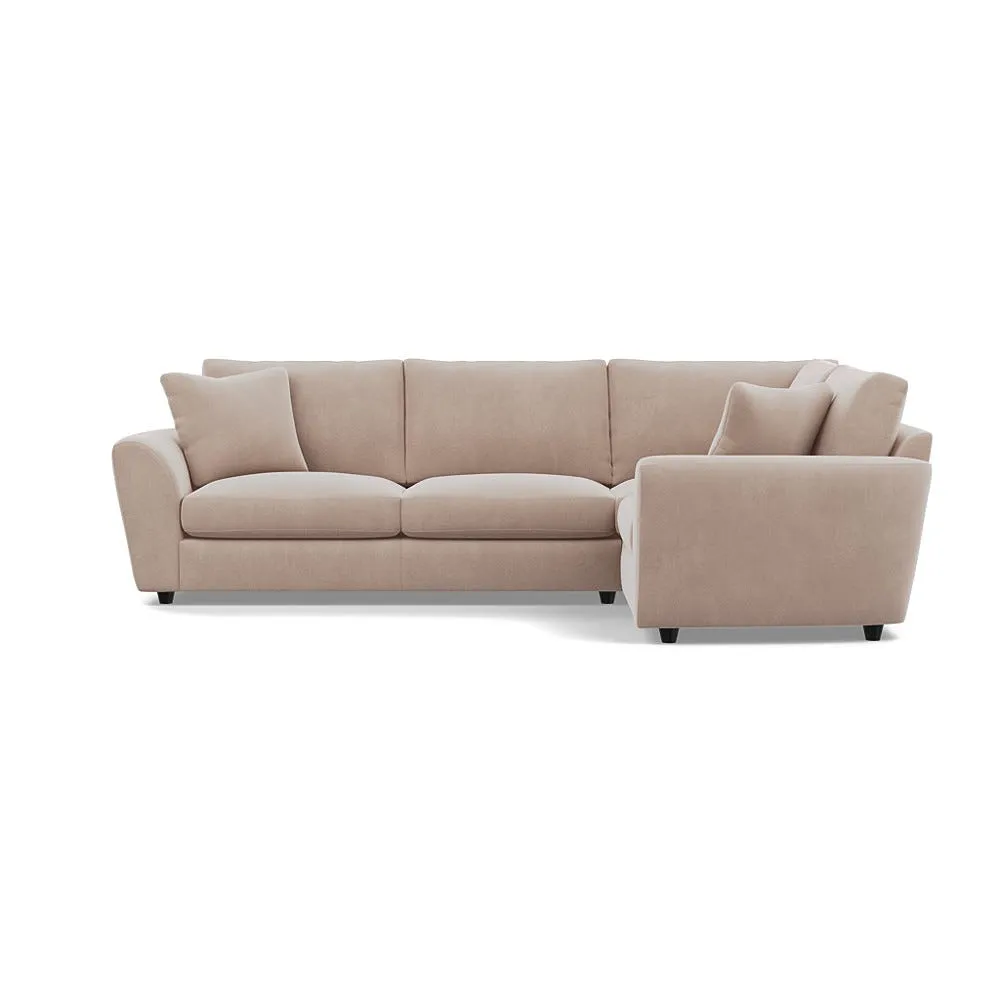 Heal's Snooze Right Hand Facing Corner Sofa Smart Velvet Pebble Black Feet 1