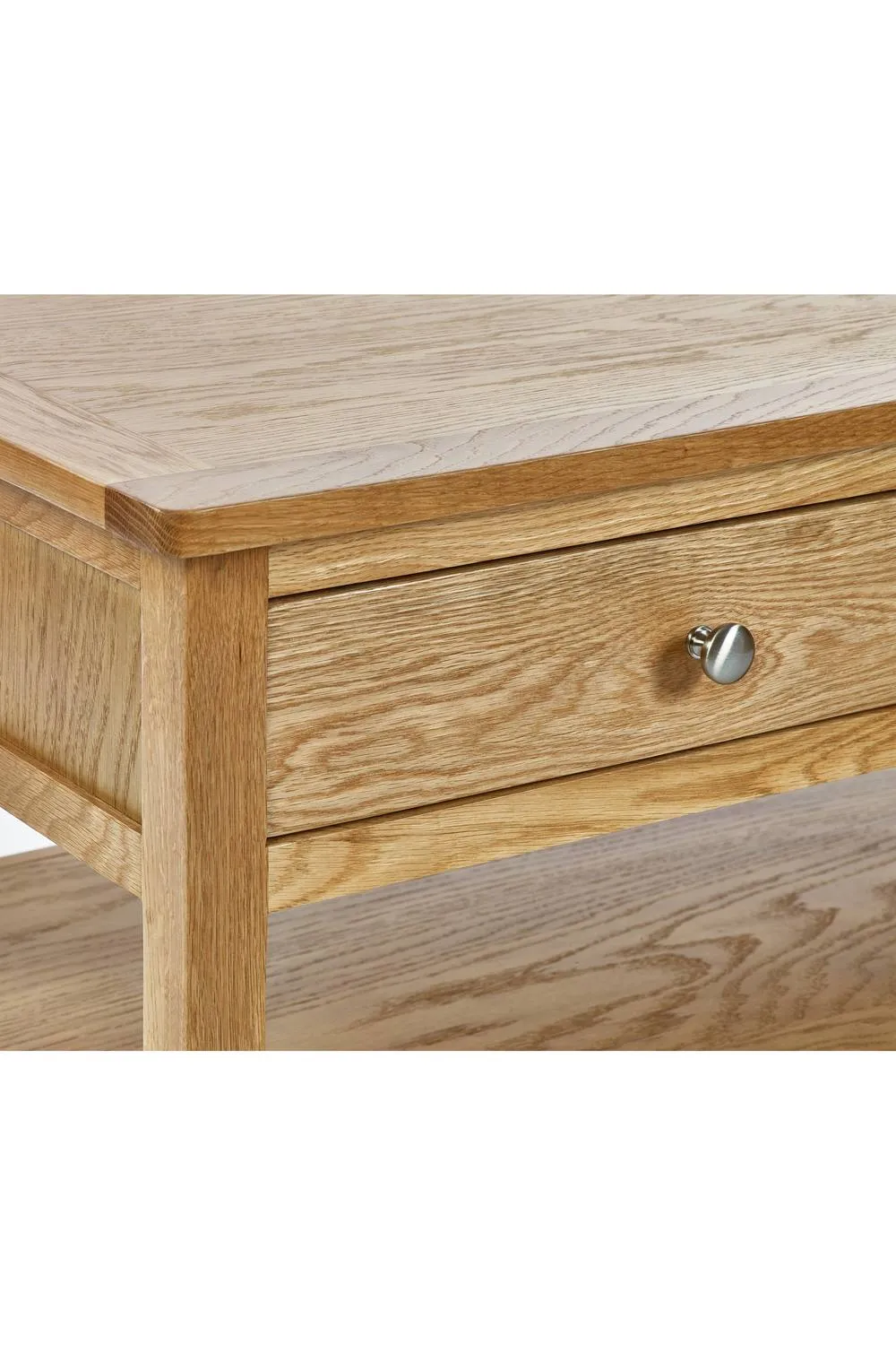 Julian Bowen Mallory 2 Drawer Coffee Table with Shelf in Light Oak 6