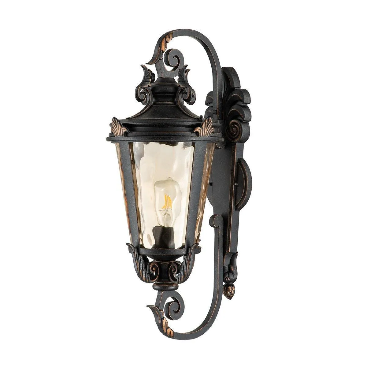 Netlighting Baltimore 1 Light Outdoor Large Wall Lantern Light Weathered Bronze IP44 E27 in Brown 5