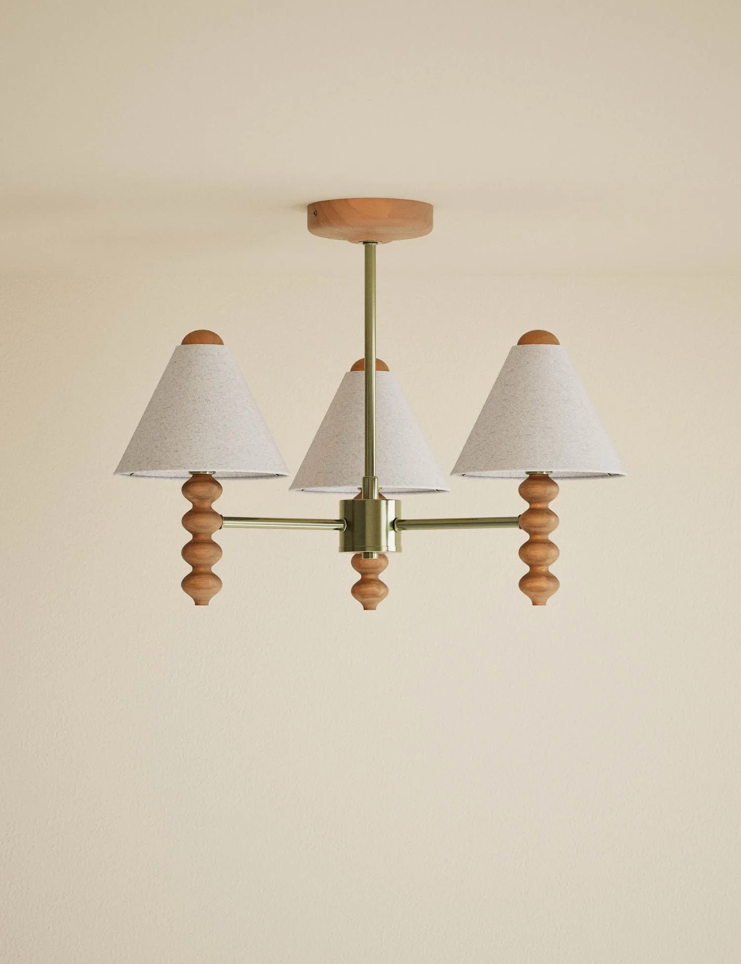 M&S Evelyn 3 Light Ceiling Light Natural