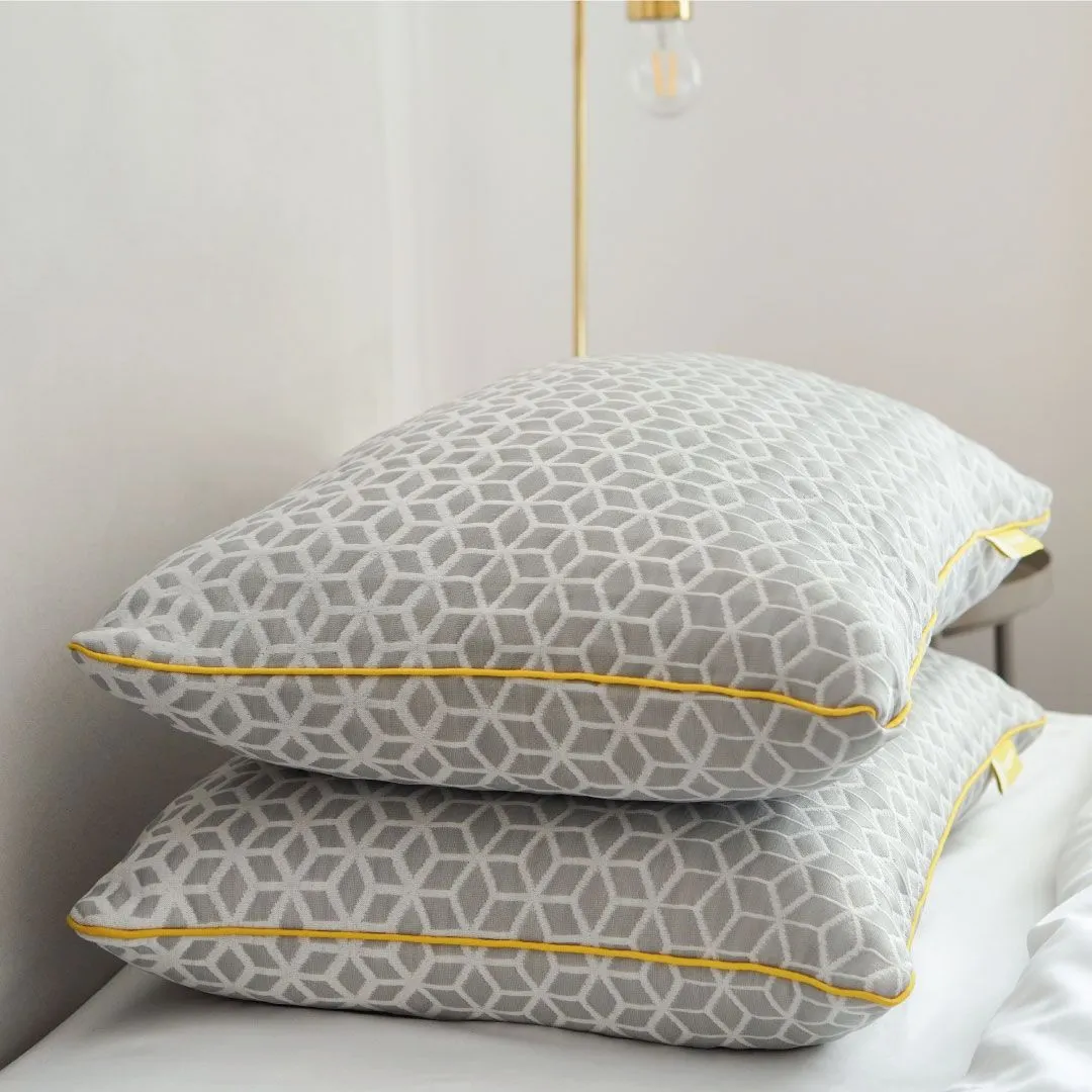 Brightr Sleep Luna 2 pack Best Memory Foam Pillow for Neck Pain & Side Sleepers - Medium Firm in Grey