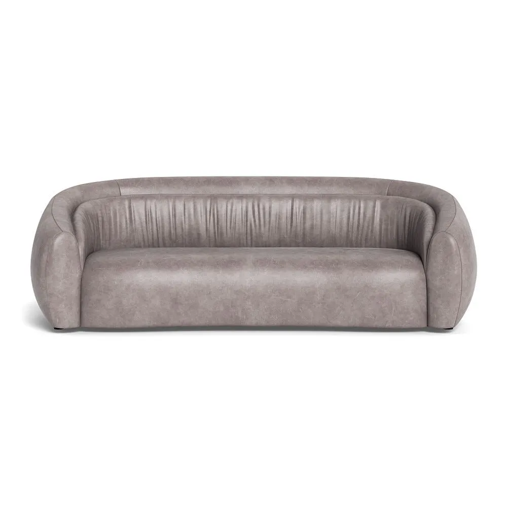 Heal's Flora 4 Seater Sofa Heritage Leather Stone Grey 2060 1