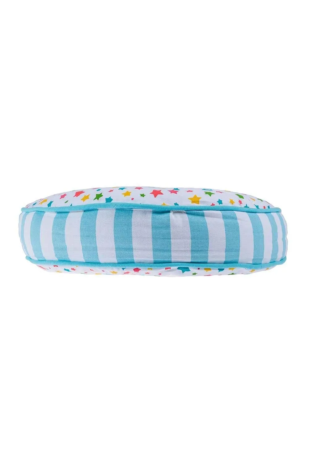Homescapes Multi Stars & Blue Stripes Round Floor Cushion 2