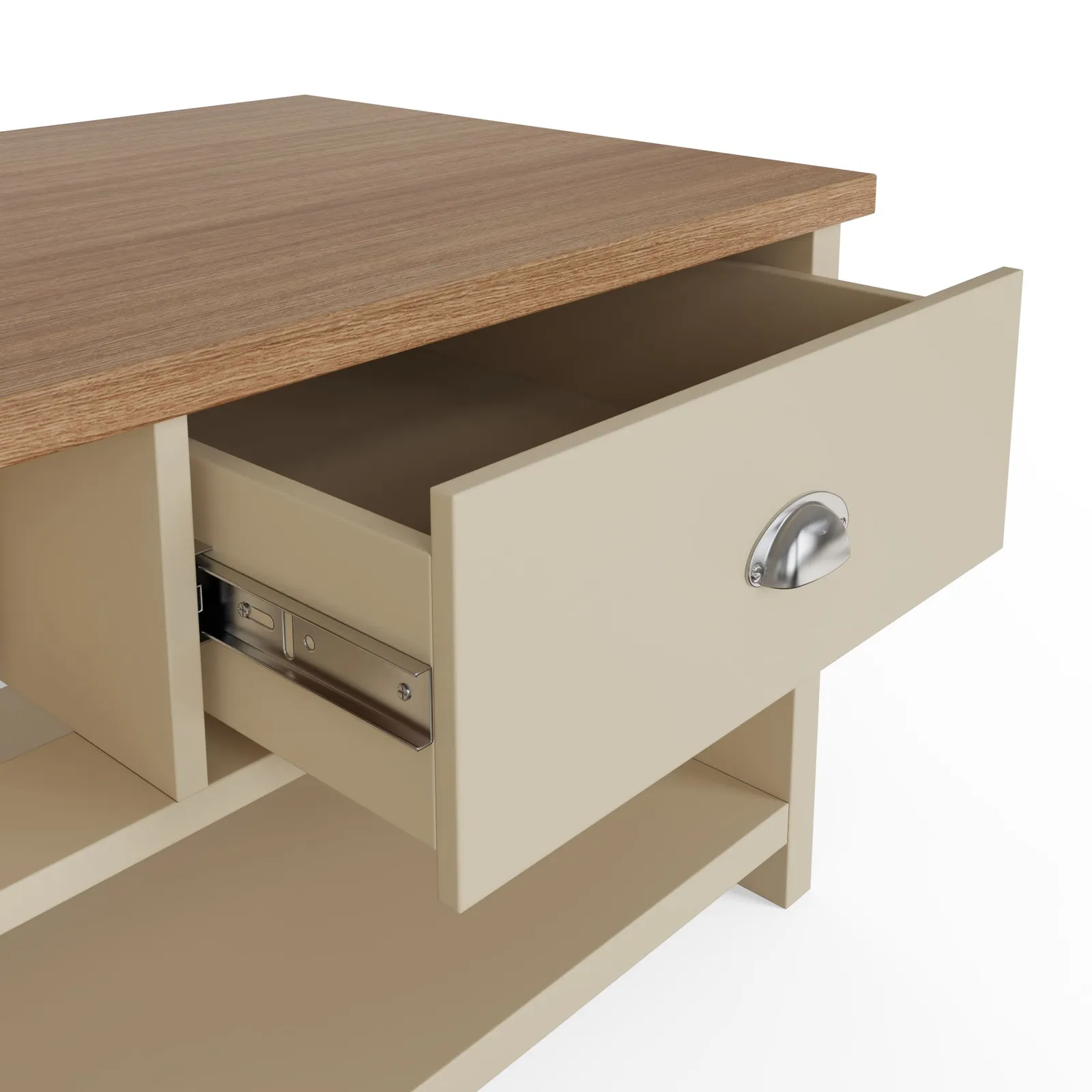 GFW Lancaster 2 Drawer Coffee Table in Cream 5